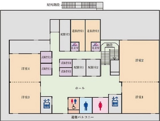 南山ホール館内見取り図 2階